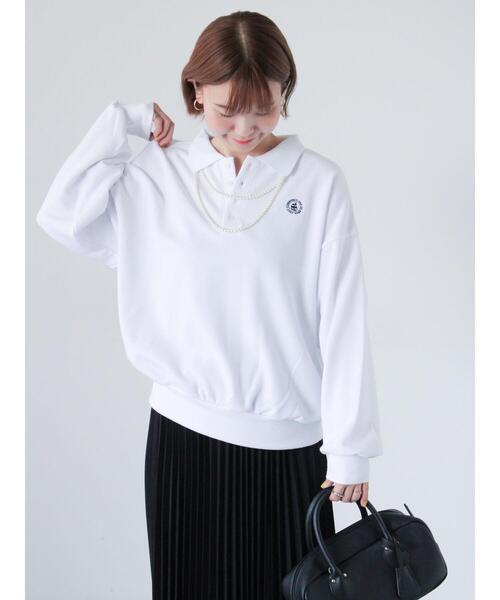 Lugnoncure(ルノンキュール)の「ポロ裏毛プルオーバー《2025spring catalog item》(Tシャツ/カットソー・レディース・イエロー/ネイビー/ホワイト・F)」の14枚目の写真