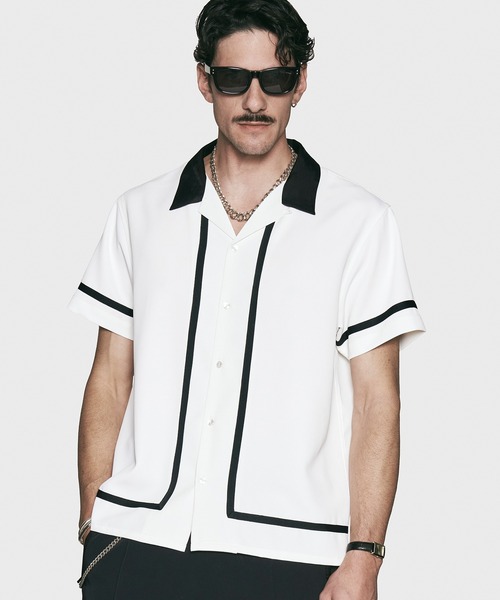 セール】LINE OPEN COLLAR SHORT SLEEVE SHIRT（シャツ/ブラウス