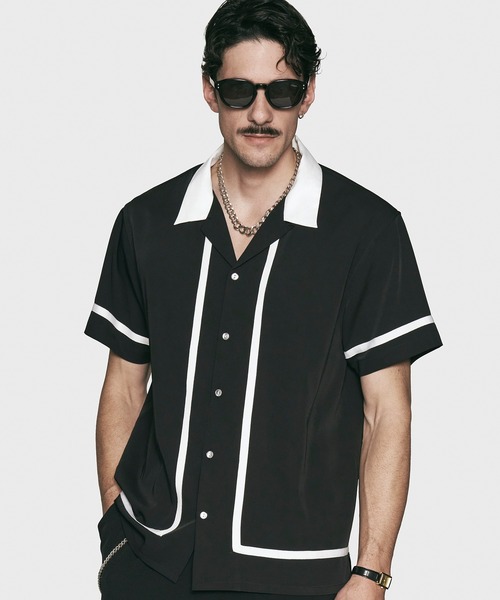 CRIMIE(クライミー)の「LINE OPEN COLLAR SHORT SLEEVE SHIRT(シャツ/ブラウス・メンズ・ピンク/ホワイト/ブラック・XXL/XL/L/M/S)」の2枚目の写真