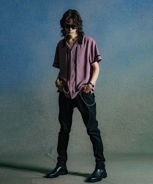 CRIMIE(クライミー)の「LINE OPEN COLLAR SHORT SLEEVE SHIRT(シャツ/ブラウス・メンズ・ピンク/ホワイト/ブラック・XXL/XL/L/M/S)」の9枚目の写真
