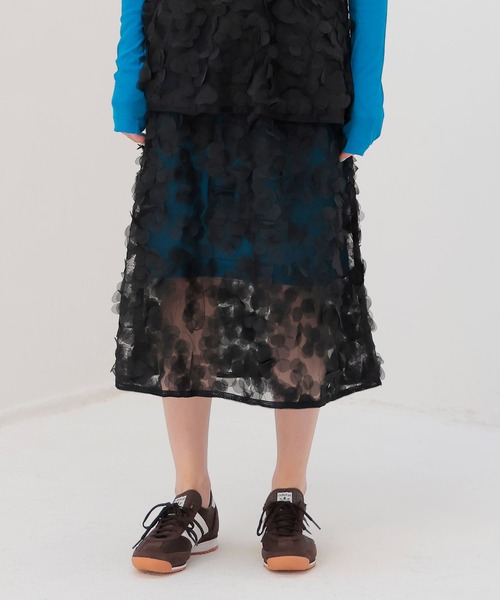 セール】3D dot tulle midi skirt(3Dドットチュールミディ丈