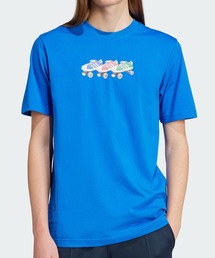 adidas アディダス Tシャツ・カットソー 水色x紺 3800125M0011 adidas|アディダスのTシャツ/カットソー(ブルー・ネイビー