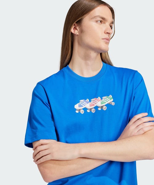 adidas（アディダス）の「adidas/アディダス TS ROLLER プリント半袖Tシャツ ワンポイント メンズ 秋物 秋服 2026年秋冬（Tシャツ/カットソー・メンズ・ホワイト/ブルー/グリーン・S/M/L/XL）」の21枚目の写真