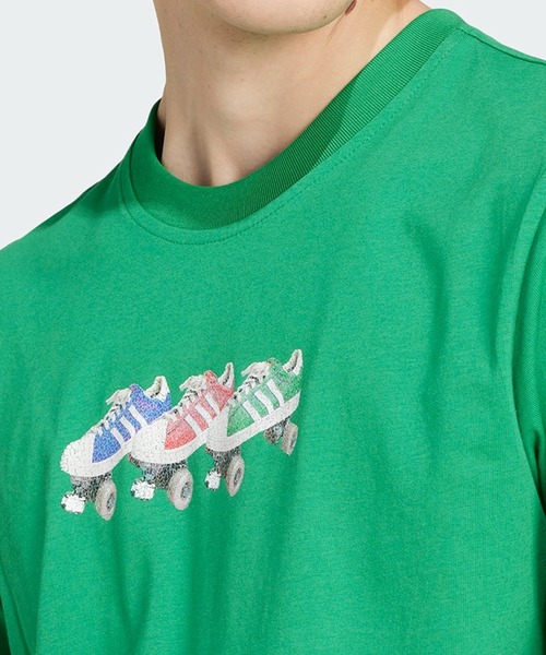 adidas（アディダス）の「adidas/アディダス TS ROLLER プリント半袖Tシャツ ワンポイント メンズ 秋物 秋服 2026年秋冬（Tシャツ/カットソー・メンズ・ホワイト/ブルー/グリーン・S/M/L/XL）」の14枚目の写真
