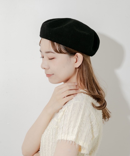 SMELLY（スメリー）の「リネンミックスベレー（ハンチング/ベレー帽・レディース・アイボリー/ブラック/ベージュ・-）」の16枚目の写真