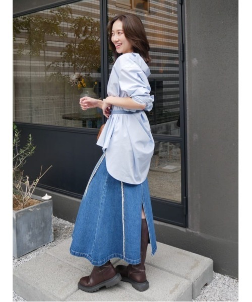 rienda（リエンダ）の「フリンジマーメイドデニムジャストウエストスカート マーメイドスカート（スカート・レディース・ブルー/ブラウン・X-SMALL/MEDIUM/SMALL）」の22枚目の写真