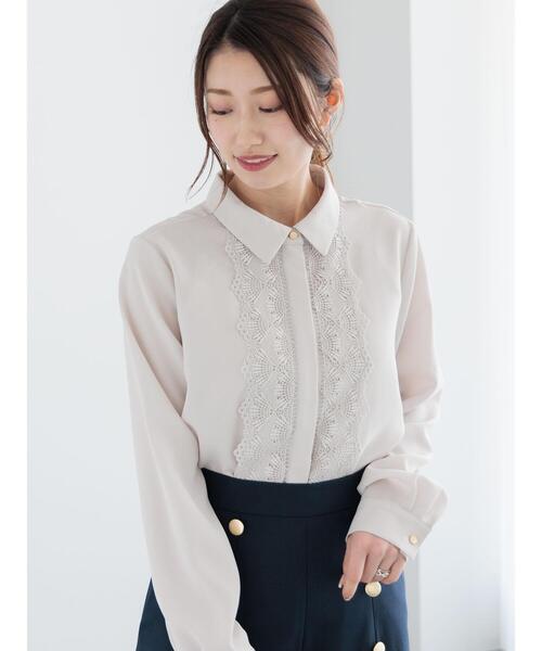 Te chichi（テチチ）の「スカラップレースシャツブラウス（シャツ/ブラウス・レディース・グレー/オフホワイト/ネイビー・F）」の22枚目の写真