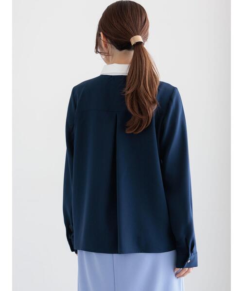 Te chichi（テチチ）の「スカラップレースシャツブラウス（シャツ/ブラウス・レディース・グレー/オフホワイト/ネイビー・F）」の6枚目の写真