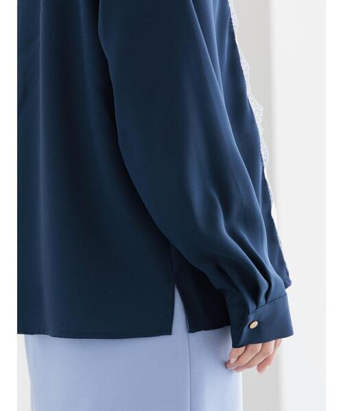 Te chichi（テチチ）の「スカラップレースシャツブラウス（シャツ/ブラウス・レディース・グレー/オフホワイト/ネイビー・F）」の9枚目の写真