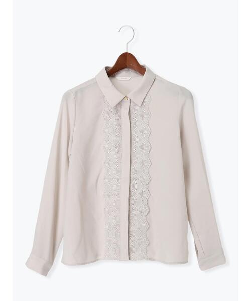 Te chichi（テチチ）の「スカラップレースシャツブラウス（シャツ/ブラウス・レディース・グレー/オフホワイト/ネイビー・F）」の11枚目の写真