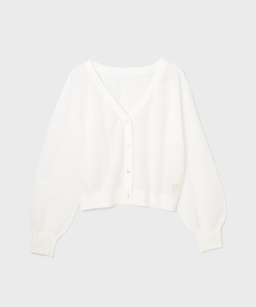 Diagram(ダイアグラム)の「ブライトシアーニットカーディガン(カーディガン/ボレロ・レディース・ブラック/ホワイト/グレー・36)」の2枚目の写真