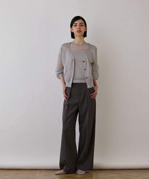 Diagram(ダイアグラム)の「ブライトシアーニットカーディガン(カーディガン/ボレロ・レディース・ブラック/ホワイト/グレー・36)」の4枚目の写真