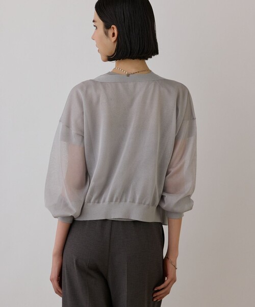 Diagram(ダイアグラム)の「ブライトシアーニットカーディガン(カーディガン/ボレロ・レディース・ブラック/ホワイト/グレー・36)」の8枚目の写真