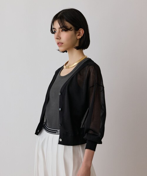 Diagram(ダイアグラム)の「ブライトシアーニットカーディガン(カーディガン/ボレロ・レディース・ブラック/ホワイト/グレー・36)」の11枚目の写真