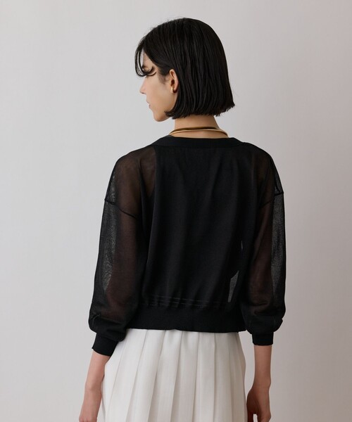 Diagram(ダイアグラム)の「ブライトシアーニットカーディガン(カーディガン/ボレロ・レディース・ブラック/ホワイト/グレー・36)」の12枚目の写真