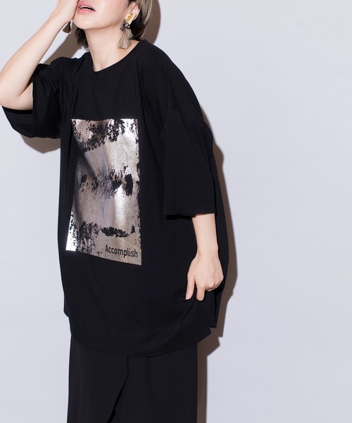 セール】箔ﾌﾟﾘﾝﾄTｼｬﾂ（Tシャツ/カットソー）｜OSMOSIS