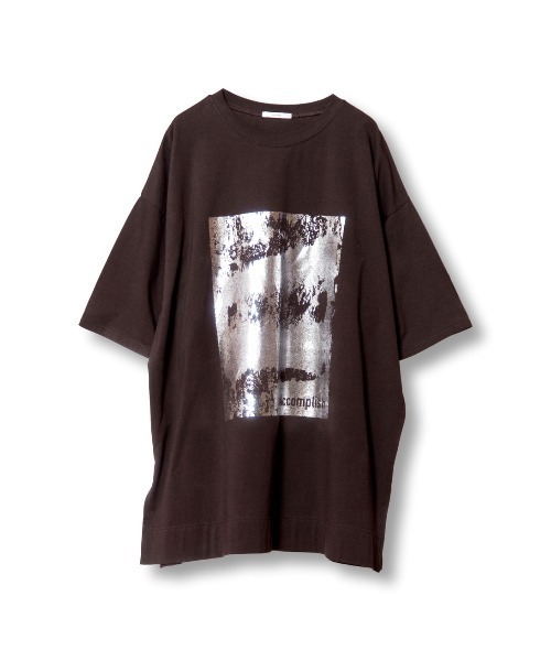 OSMOSIS（オズモーシス）の「箔ﾌﾟﾘﾝﾄTｼｬﾂ（Tシャツ/カットソー・レディース・ホワイト/ブラック/チャコール・ONE SIZE）」の15枚目の写真