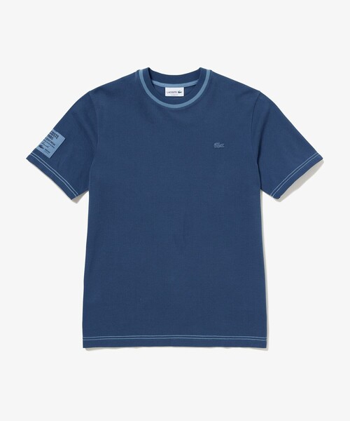 ラインドリブネック鹿の子地Tシャツ（Tシャツ/カットソー