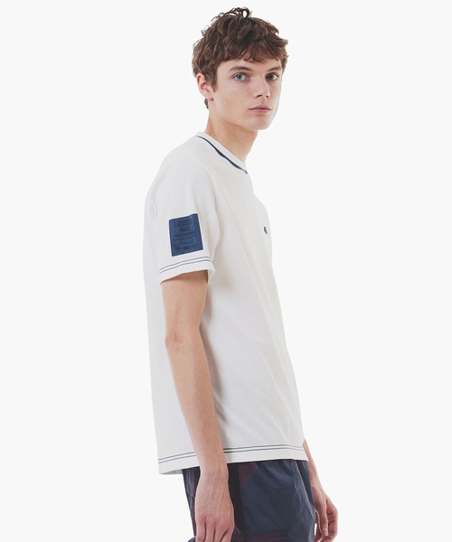 セール】スリーブネームパッチ鹿の子地Tシャツ（Tシャツ
