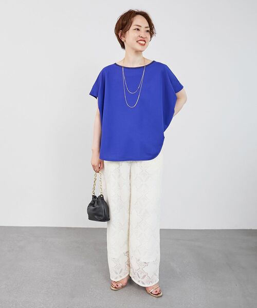 le.coeur blanc(ルクールブラン)の「《軽めな素材で夏も快適》ライトオンスデニムワイドパンツ(デニムパンツ・レディース・ホワイト/サックスブルー・36/38)」の7枚目の写真