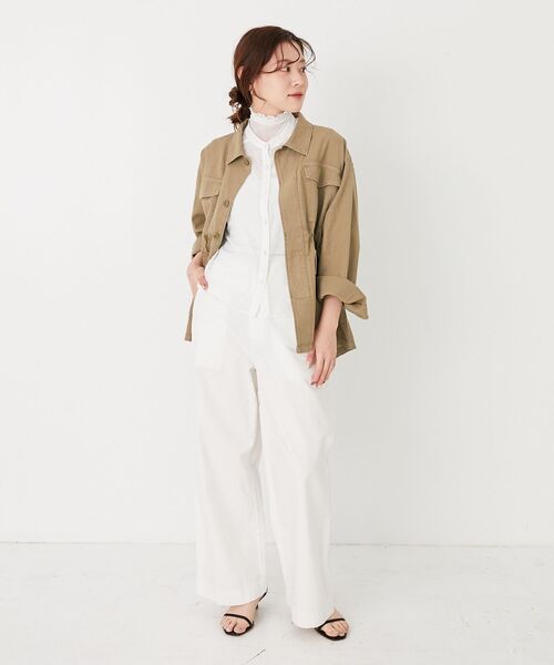 le.coeur blanc(ルクールブラン)の「《軽めな素材で夏も快適》ライトオンスデニムワイドパンツ(デニムパンツ・レディース・ホワイト/サックスブルー・36/38)」の22枚目の写真