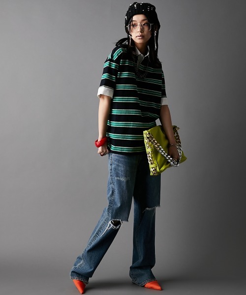 GEVS.（ジェイヴィス）の「ラガーシャツ＜大きいサイズ有＞GEVS.（Tシャツ/カットソー・レディース・ピンク系/グリーン系・M/L/LL/3L/4L/5L）」の22枚目の写真