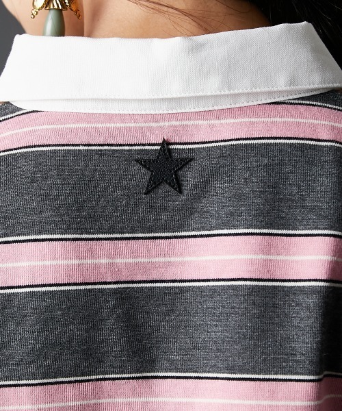 GEVS.（ジェイヴィス）の「ラガーシャツ＜大きいサイズ有＞GEVS.（Tシャツ/カットソー・レディース・ピンク系/グリーン系・M/L/LL/3L/4L/5L）」の3枚目の写真