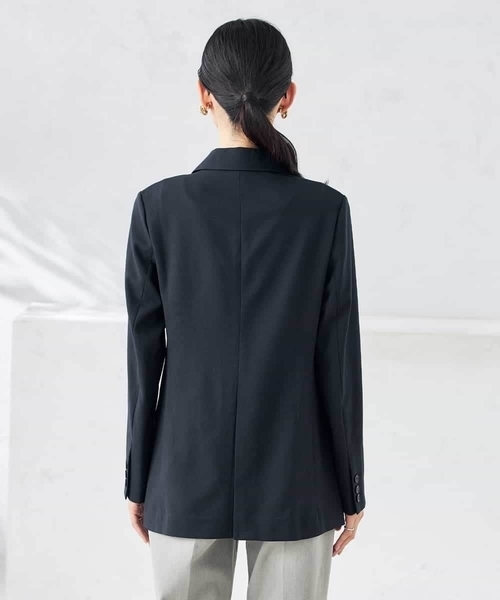 a.v.v(アーヴェヴェ)の「【洗える/ストレッチ/UVカット】麻調ストレッチダブルブレストジャケット(テーラードジャケット・レディース・グレー/ベージュ/ネイビー・40/38/36/42/34)」の12枚目の写真