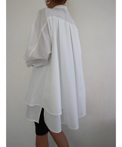 TRUNC（トランクエイティーエイト）の「Side Flare Big Shirts（シャツ/ブラウス・レディース・オフホワイト/チャコールグレー・FREE）」の6枚目の写真