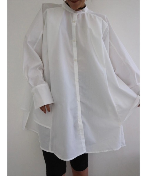 TRUNC（トランクエイティーエイト）の「Side Flare Big Shirts（シャツ/ブラウス・レディース・オフホワイト/チャコールグレー・FREE）」の7枚目の写真