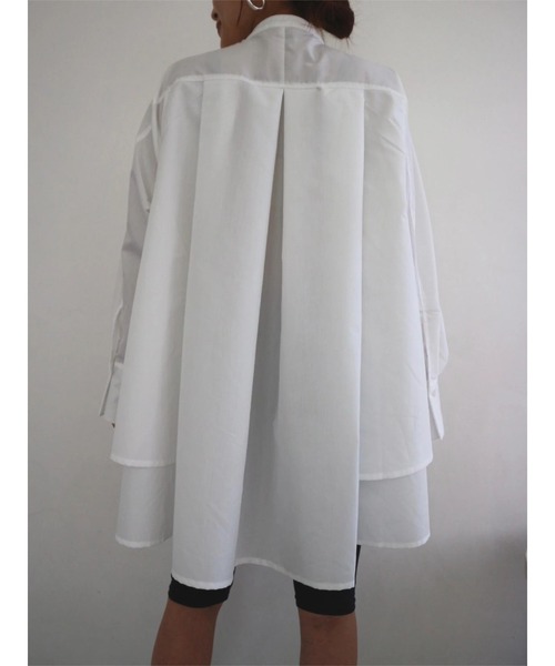 TRUNC（トランクエイティーエイト）の「Side Flare Big Shirts（シャツ/ブラウス・レディース・オフホワイト/チャコールグレー・FREE）」の16枚目の写真