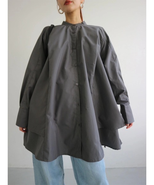 TRUNC（トランクエイティーエイト）の「Side Flare Big Shirts（シャツ/ブラウス・レディース・オフホワイト/チャコールグレー・FREE）」の13枚目の写真