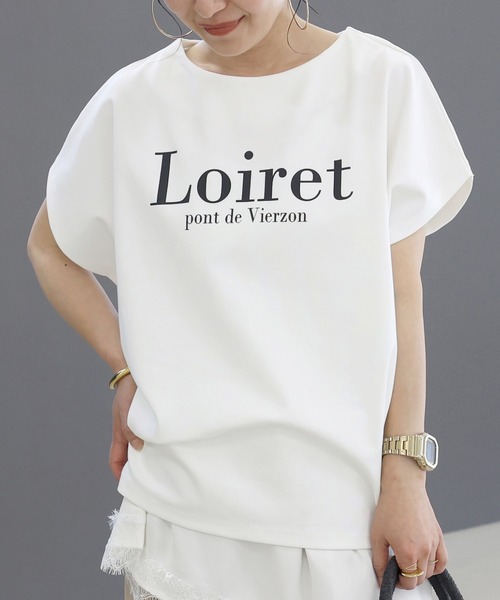 Aletta vita(アレッタビータ)の「ポンチ2WAYロゴプルオーバー(Tシャツ/カットソー・レディース・チャコール/ベージュ/オフホワイト・M)」の1枚目の写真