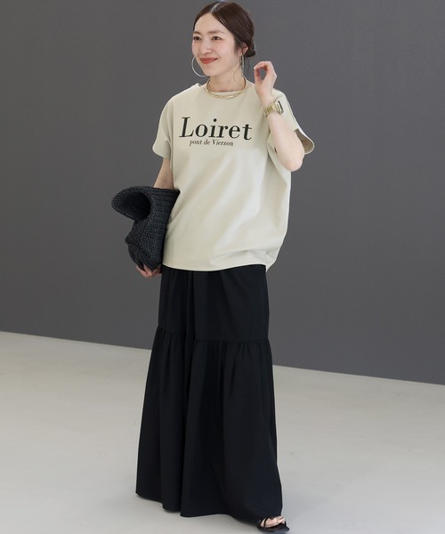 Aletta vita(アレッタビータ)の「ポンチ2WAYロゴプルオーバー(Tシャツ/カットソー・レディース・チャコール/ベージュ/オフホワイト・M)」の5枚目の写真