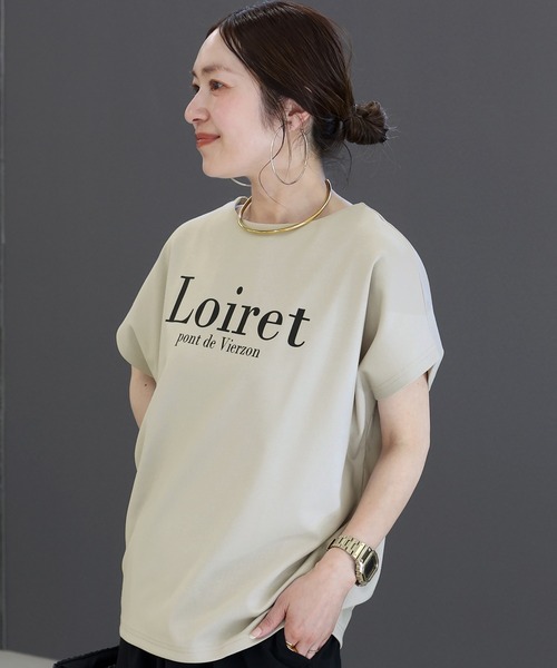 Aletta vita(アレッタビータ)の「ポンチ2WAYロゴプルオーバー(Tシャツ/カットソー・レディース・チャコール/ベージュ/オフホワイト・M)」の7枚目の写真
