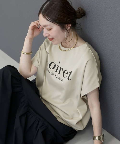 Aletta vita(アレッタビータ)の「ポンチ2WAYロゴプルオーバー(Tシャツ/カットソー・レディース・チャコール/ベージュ/オフホワイト・M)」の8枚目の写真