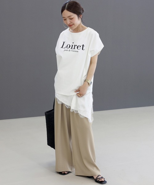 Aletta vita(アレッタビータ)の「ポンチ2WAYロゴプルオーバー(Tシャツ/カットソー・レディース・チャコール/ベージュ/オフホワイト・M)」の21枚目の写真