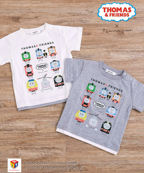 SLAP SLIP(スラップスリップ)の「【きかんしゃトーマス×つむぱぱ×SLAPSLIP】ギュギュっとTHOMAS&FRIENDSプリント半袖Tシャツ(80~120cm)(Tシャツ/カットソー・キッズ・グレー/ホワイト・90cm/80cm/120cm/100cm/110cm)」の13枚目の写真