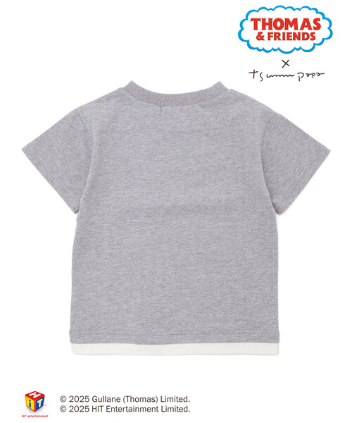 SLAP SLIP(スラップスリップ)の「【きかんしゃトーマス×つむぱぱ×SLAPSLIP】ギュギュっとTHOMAS&FRIENDSプリント半袖Tシャツ(80~120cm)(Tシャツ/カットソー・キッズ・グレー/ホワイト・90cm/80cm/120cm/100cm/110cm)」の9枚目の写真