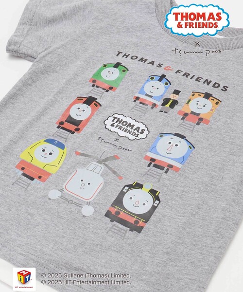 SLAP SLIP(スラップスリップ)の「【きかんしゃトーマス×つむぱぱ×SLAPSLIP】ギュギュっとTHOMAS&FRIENDSプリント半袖Tシャツ(80~120cm)(Tシャツ/カットソー・キッズ・グレー/ホワイト・90cm/80cm/120cm/100cm/110cm)」の7枚目の写真