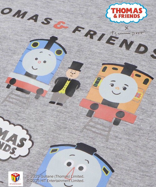 SLAP SLIP(スラップスリップ)の「【きかんしゃトーマス×つむぱぱ×SLAPSLIP】ギュギュっとTHOMAS&FRIENDSプリント半袖Tシャツ(80~120cm)(Tシャツ/カットソー・キッズ・グレー/ホワイト・90cm/80cm/120cm/100cm/110cm)」の6枚目の写真