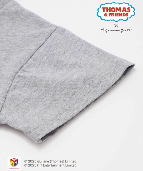 SLAP SLIP(スラップスリップ)の「【きかんしゃトーマス×つむぱぱ×SLAPSLIP】ギュギュっとTHOMAS&FRIENDSプリント半袖Tシャツ(80~120cm)(Tシャツ/カットソー・キッズ・グレー/ホワイト・90cm/80cm/120cm/100cm/110cm)」の5枚目の写真