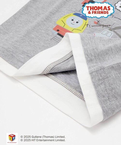SLAP SLIP(スラップスリップ)の「【きかんしゃトーマス×つむぱぱ×SLAPSLIP】ギュギュっとTHOMAS&FRIENDSプリント半袖Tシャツ(80~120cm)(Tシャツ/カットソー・キッズ・グレー/ホワイト・90cm/80cm/120cm/100cm/110cm)」の4枚目の写真