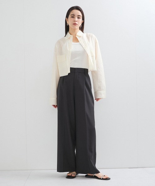 le cercle ADAM ET ROPE'(ルセルクルアダムエロペ)の「コットンオーガンジーショートシャツ(シャツ/ブラウス・レディース・ブラック/レッド/キナリ・FREE)」の6枚目の写真