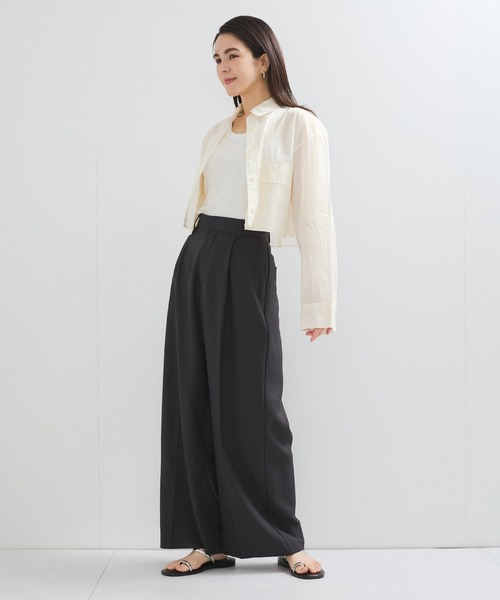le cercle ADAM ET ROPE'(ルセルクルアダムエロペ)の「コットンオーガンジーショートシャツ(シャツ/ブラウス・レディース・ブラック/レッド/キナリ・FREE)」の7枚目の写真