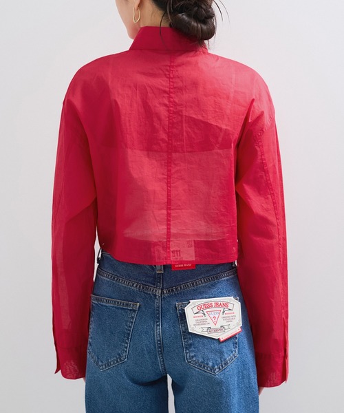 le cercle ADAM ET ROPE'(ルセルクルアダムエロペ)の「コットンオーガンジーショートシャツ(シャツ/ブラウス・レディース・ブラック/レッド/キナリ・FREE)」の14枚目の写真