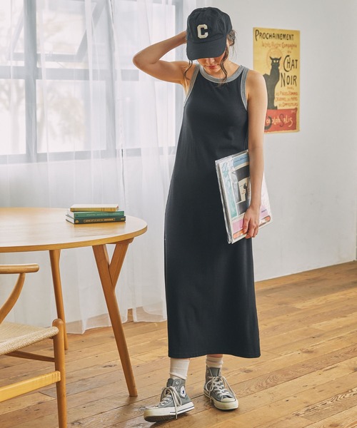 カップ付き アメスリ タンクトップ ワンピース MONO-MART LADY'S