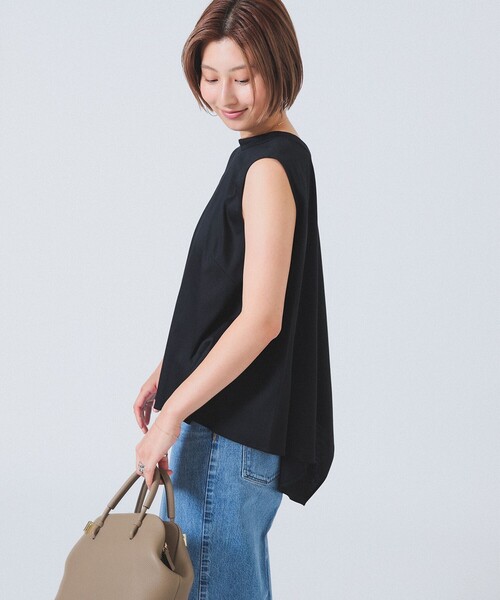 【Demi-Luxe / デミルクス】新品未使用✨タグ付 カットソー トップス セール】バックドレープ ノースリーブ トップス（Tシャツ