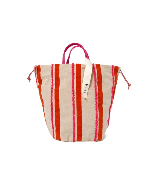 AMERICAN RAG CIE（アメリカンラグシー）の「beej EMB&Flocky String bag（ハンドバッグ・レディース・ピンク/マスタード・FREE）」の7枚目の写真