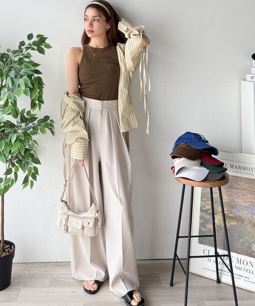 Java（ジャバ）の「《JaVa ジャバコラボ》首裏のひとクセに不意打ち。360度抜かりない、私の相棒。アメスリタンクトップ（タンクトップ・レディース・ブラウン/グレー/オフホワイト/ブラック・LARGE/MEDIUM/SMALL/X-LARGE）」の7枚目の写真